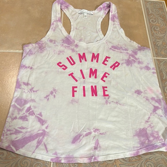 Victoria's Secret Tops - Victoria's Secret Tie-Dye Tank Top with Pink Print
